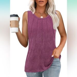 Sleeveless magenta blouse